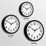 DAXSMY 12 Inch Silent Wall Clock - Black
