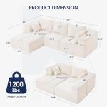 107" Modular L-Shaped Sofa with Chaise - Beige