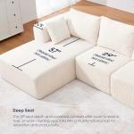 107" Modular L-Shaped Sofa with Chaise - Beige