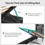 Full Size Bed Frame with Storage & LED Lights