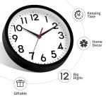 DAXSMY 12 Inch Silent Wall Clock - Black
