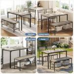 DUMOS Space-Saving Dining Table Set for 4
