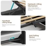 Full Size Bed Frame with Storage & LED Lights