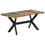 Large Industrial Dining Table with Steel Legs