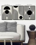 Black and White Abstract Wall Art Print 11x14in