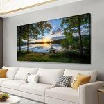 Sunrise Forest Lake Canvas Wall Art 20x40