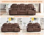 Jocisland 3-Seater Recliner Sofa with Cup Holders
