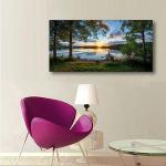 Sunrise Forest Lake Canvas Wall Art 20x40