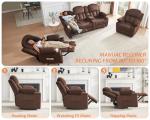 Jocisland 3-Seater Recliner Sofa with Cup Holders