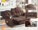 Jocisland 3-Seater Recliner Sofa with Cup Holders