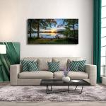 Sunrise Forest Lake Canvas Wall Art 20x40