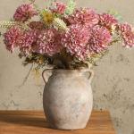 Whitewashed Rustic Ceramic Flower Vase 7.6 Inch