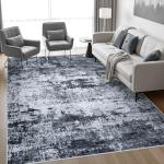 Black 6x9 Washable Area Rug - Modern Abstract