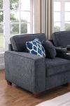 127" L-Shaped Sectional Sofa with Ottoman & Pillows
