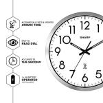 12" Silver Atomic Analog Wall Clock - Easy Read
