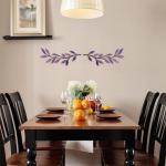 Set of 2 Purple Metal Tree Leaf Wall Art