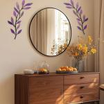 Set of 2 Purple Metal Tree Leaf Wall Art