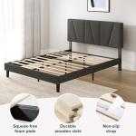 Zinus Queen Maya Upholstered Bed Frame in Dark Grey