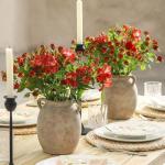 Whitewashed Rustic Ceramic Flower Vase 7.6 Inch