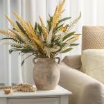 Whitewashed Rustic Ceramic Flower Vase 7.6 Inch