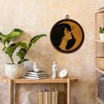 Moon and Girl Vintage Canvas Wall Art 10"x10