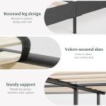 Zinus Queen Maya Upholstered Bed Frame in Dark Grey