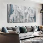 Abstract Blue and White Wall Art for Home