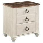 Willowton Farmhouse Nightstand with USB Ports