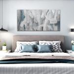 Abstract Blue and White Wall Art for Home