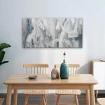 Abstract Blue and White Wall Art for Home