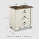 Willowton Farmhouse Nightstand with USB Ports