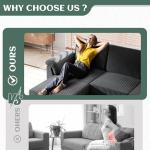 Vongrasig Convertible L-Shaped Sofa with Pillows