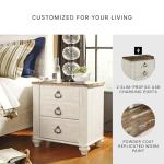 Willowton Farmhouse Nightstand with USB Ports