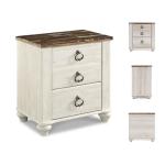 Willowton Farmhouse Nightstand with USB Ports