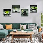 4-Piece Green Leaf Canvas Wall Art Set