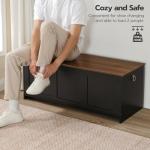 Retro Wooden Storage Bench and Entryway Organizer