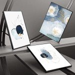 Abstract Canvas Wall Art Set in Blue and White