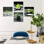 4-Piece Green Leaf Canvas Wall Art Set