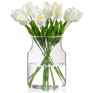 Large Clear Glass Flower Vase for Home Decor
