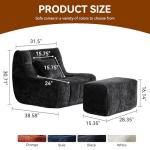 Giant Black Bean Bag Chair with Footrest