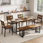 Space-Saving 6-Piece Rustic Dining Table Set