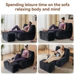 Giant Black Bean Bag Chair with Footrest