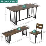 Space-Saving 6-Piece Rustic Dining Table Set