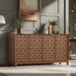 Fluted Sideboard Cabinet with Adjustable Shelves