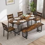 Space-Saving 6-Piece Rustic Dining Table Set