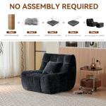 Giant Black Bean Bag Chair with Footrest