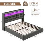 Lift Up Full Size Bed Frame with Storage and LED Lights