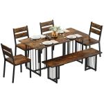 Space-Saving 6-Piece Rustic Dining Table Set
