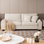 DOPEDIO Modern Beige Loveseat Sofa for Small Spaces