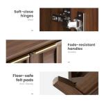 Fluted Sideboard Cabinet with Adjustable Shelves